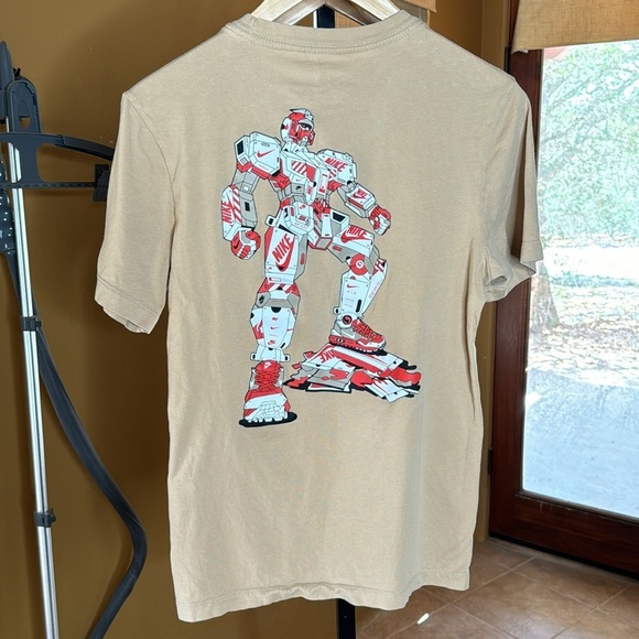 Nike Logo Tan Tee Gundam Collaboration Limited Rare Size Small - Picture 7 of 9